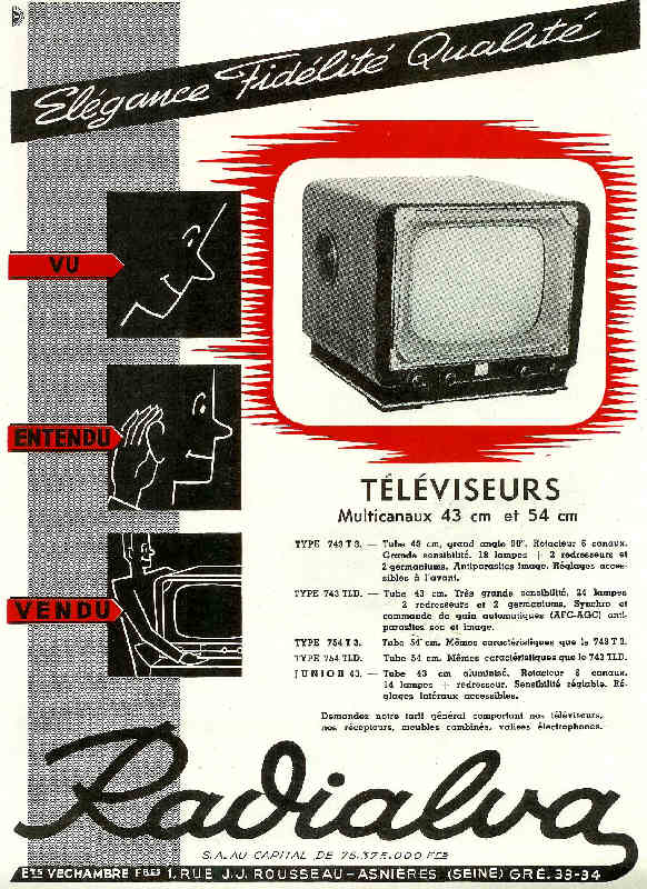 réclame radialva téléviseur