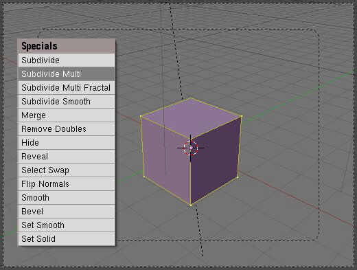 blender fonction subidivise multi